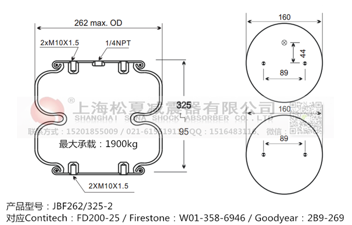 JBF262/325-2橡膠<a href='http://newtonghua.com.cn/' target='_blank'><u>空氣彈簧</u></a>